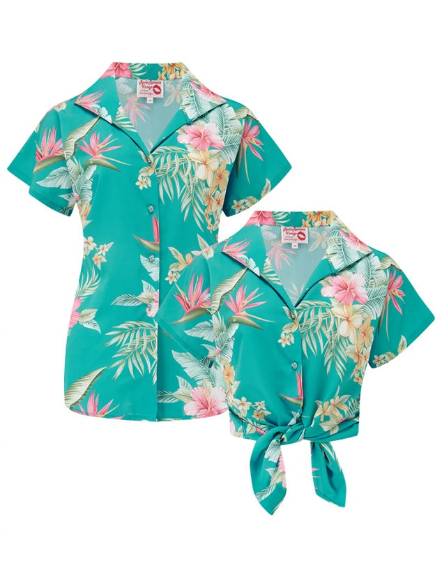 Rock N Romance - Maria Teal Honolulu Blouse