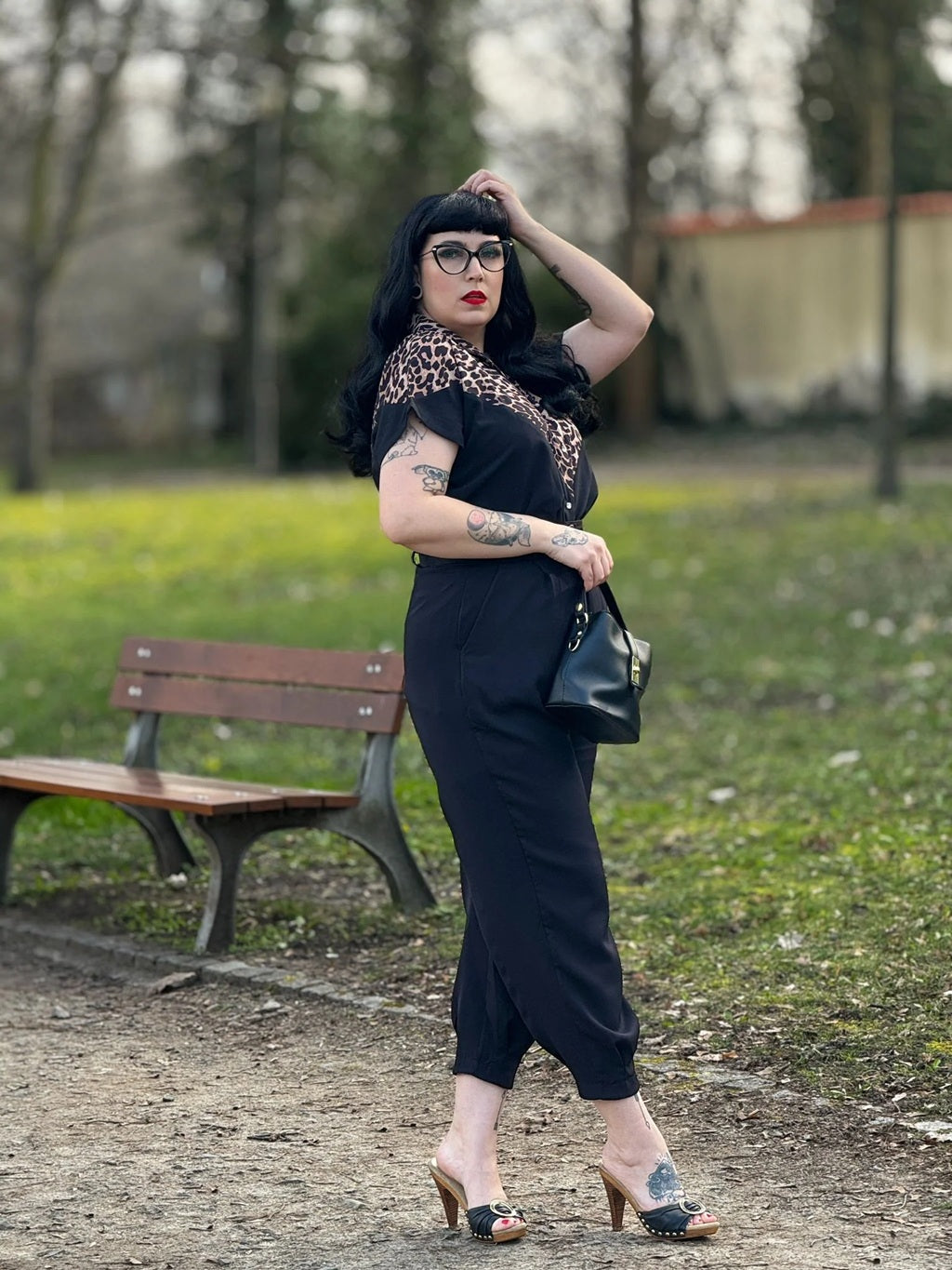 Rock N Romance - Maisy Black &amp; Leopard Blouse