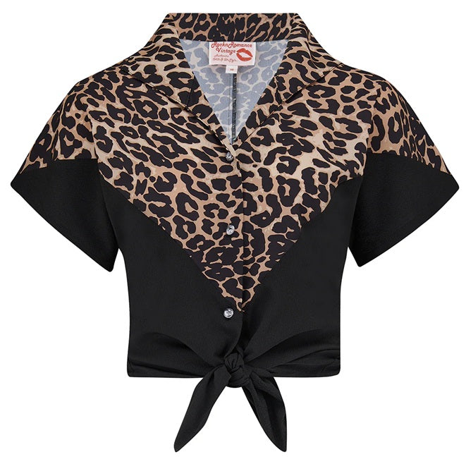 Rock N Romance - Maisy Black &amp; Leopard Blouse