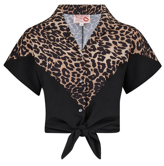 Rock N Romance - Maisy Black &amp; Leopard Blouse