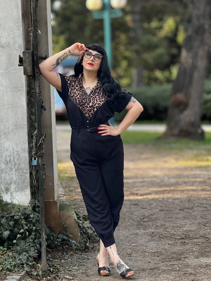 Rock N Romance - Maisy Black &amp; Leopard Blouse