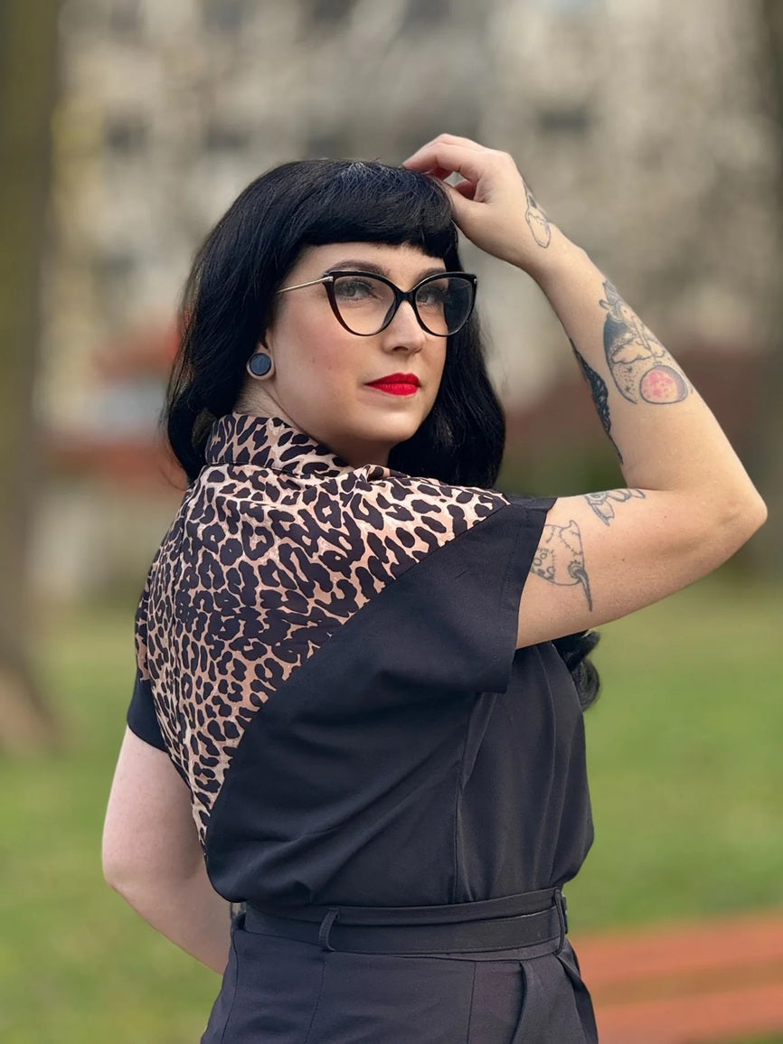 Rock N Romance - Maisy Black &amp; Leopard Blouse