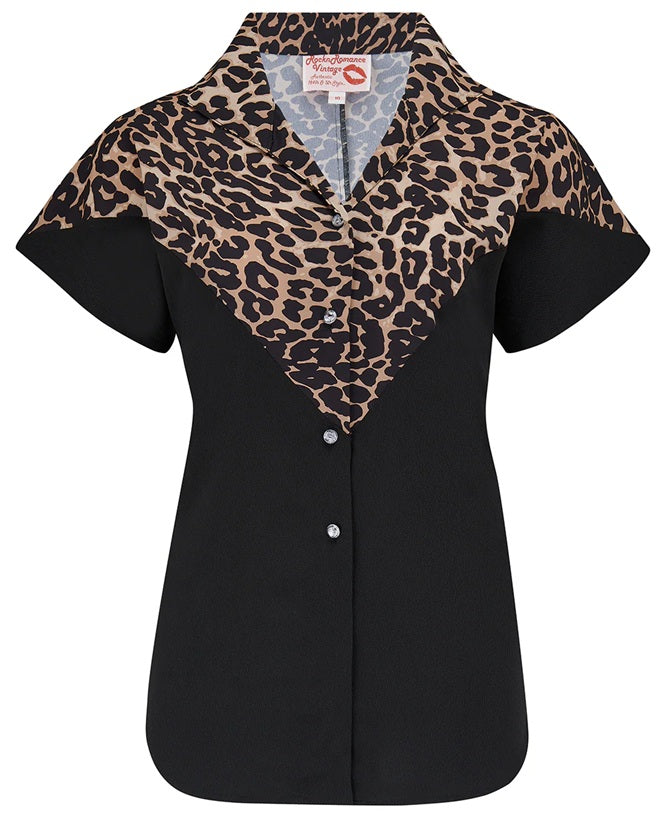 Rock N Romance - Maisy Black &amp; Leopard Blouse