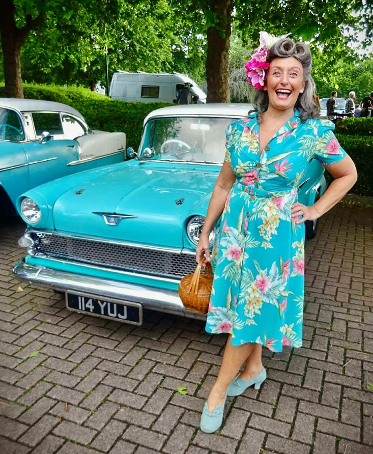 Rock N Romance - Charleen Teal Honolulu Dress