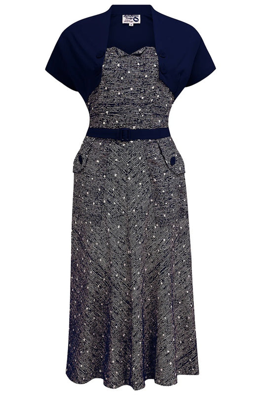 Rock N Romance - Ayda Navy Ditzy Set Dress & Bolero