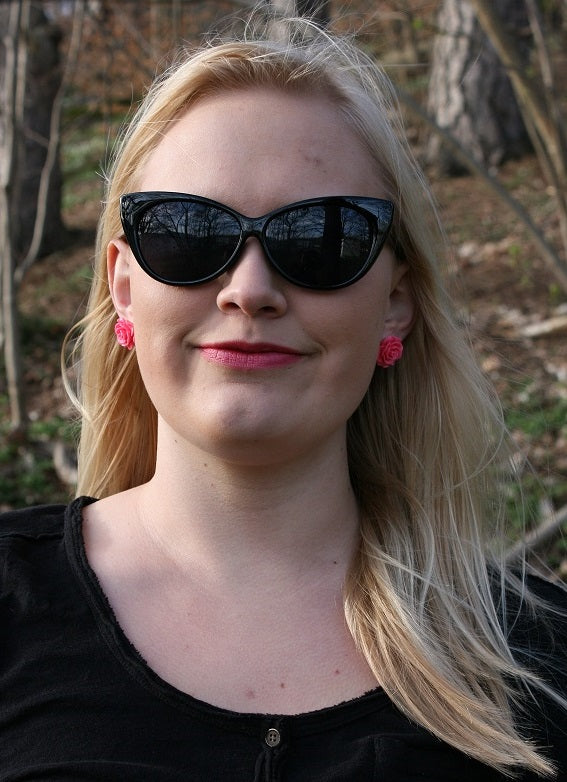Rosa/svarta cateyes solglasögon