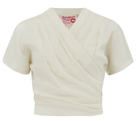 Rock N Romance - Darla Antique White Wrap Blouse