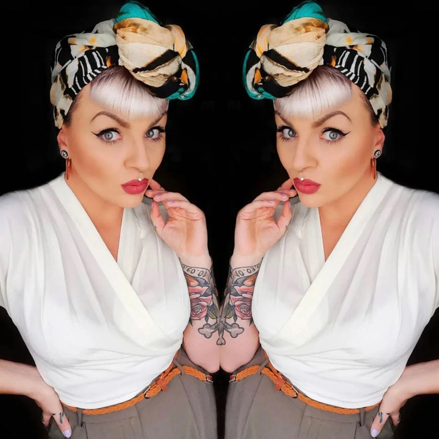 Rock N Romance - Darla Antique White Wrap Blouse