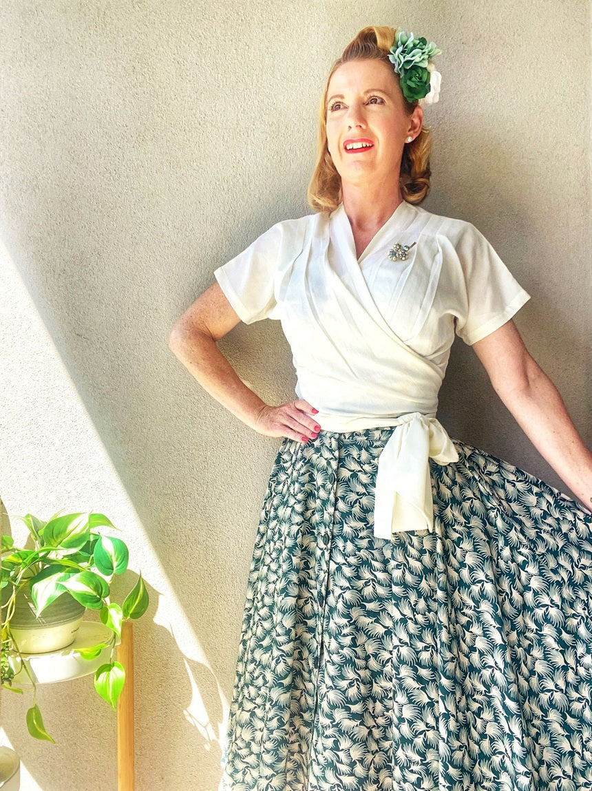 Rock N Romance - Darla Antique White Wrap Blouse