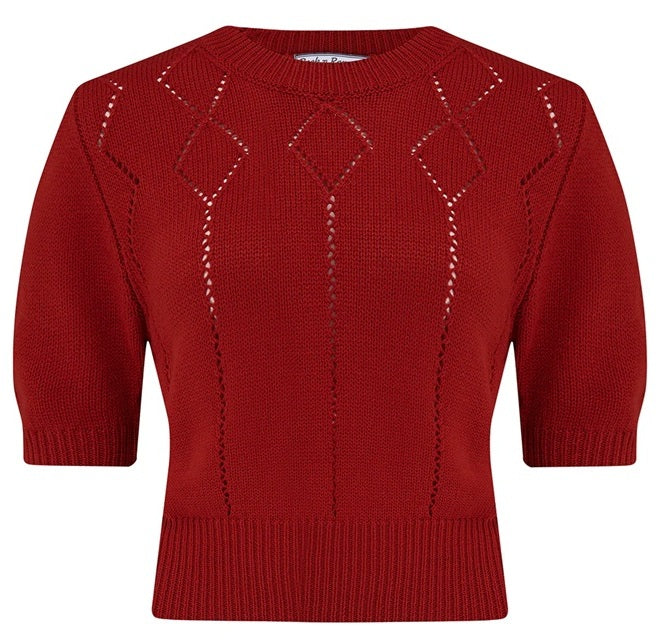 Rock N Romance - Frances Cherry Red Pullover Sweater