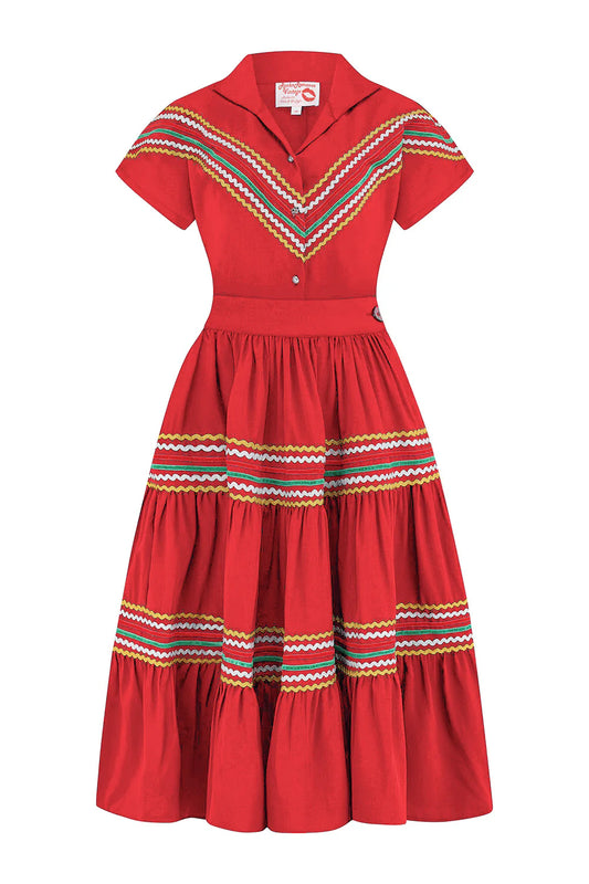 Rock N Romance - The Red Western 2pc Patio Set (Blouse & Skirt)