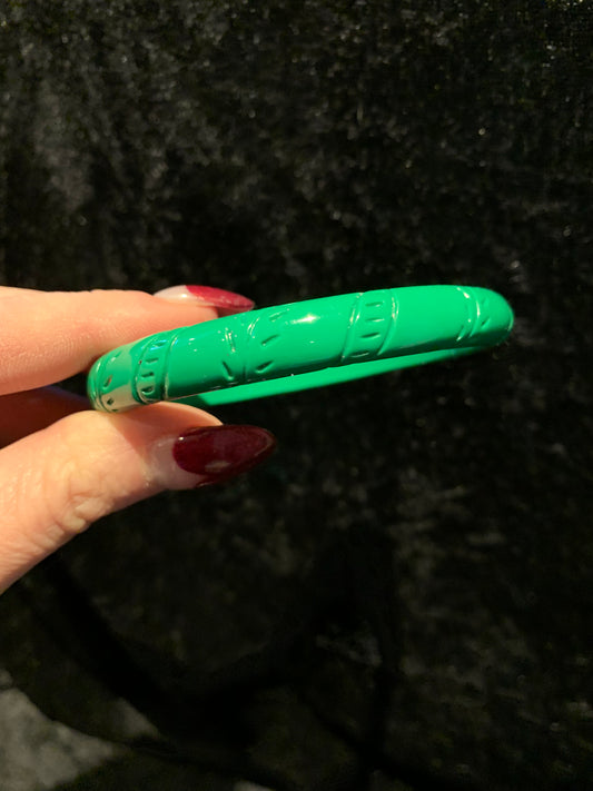 Fine Fakelite Bangle - Green