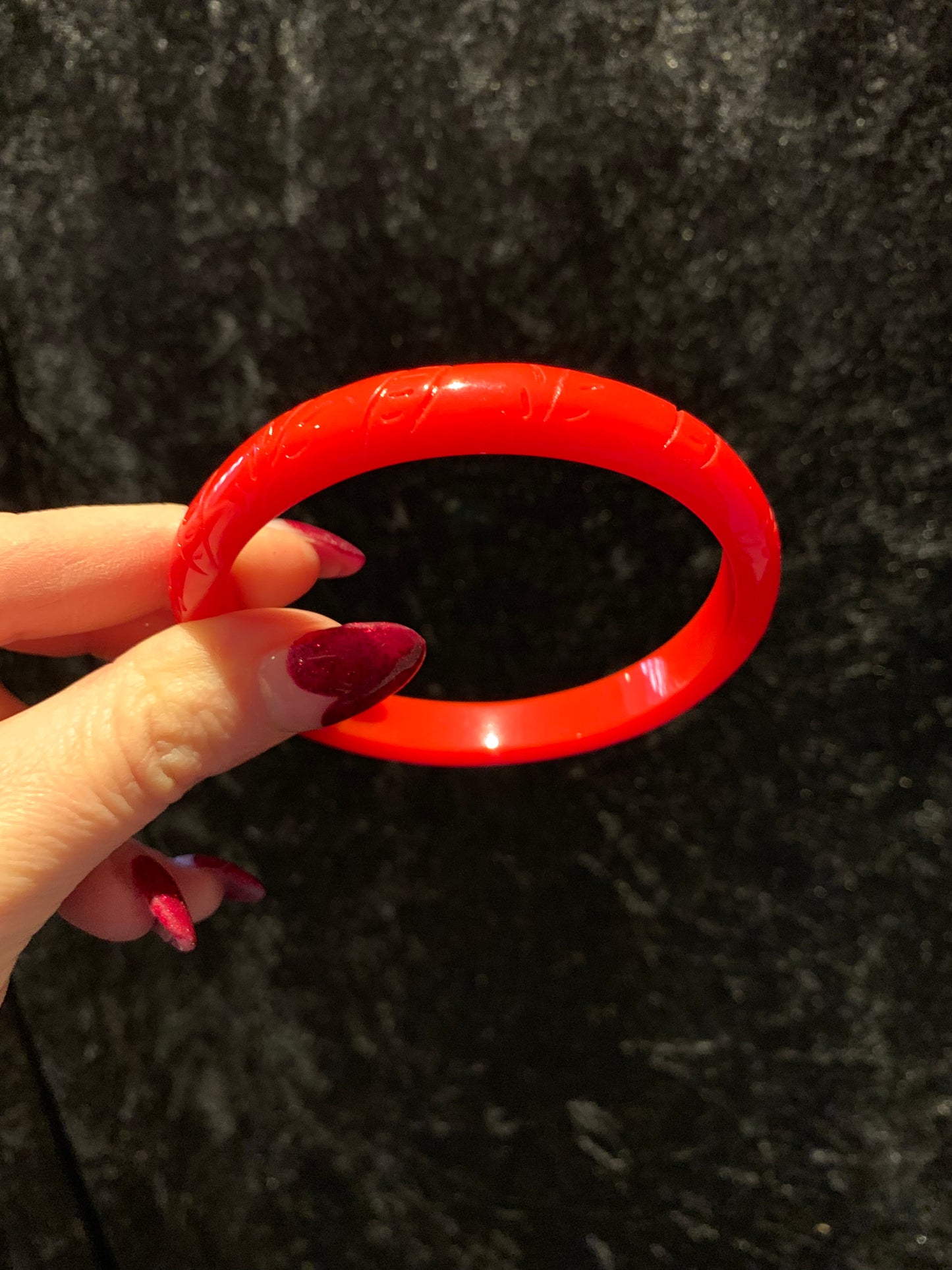 Fine Fakelite Bangle - Red