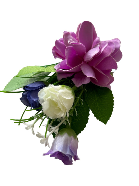 Hårblomma/brosch bukett, lila