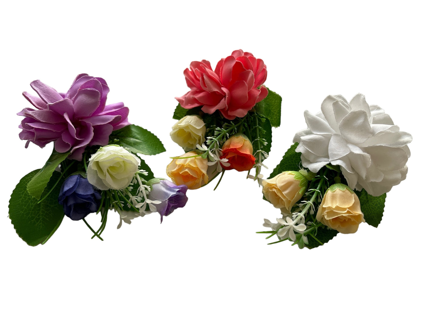 Hårblomma/brosch bukett, lila