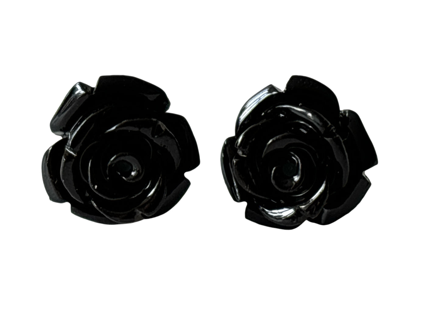 Små ros örhängen, svarta